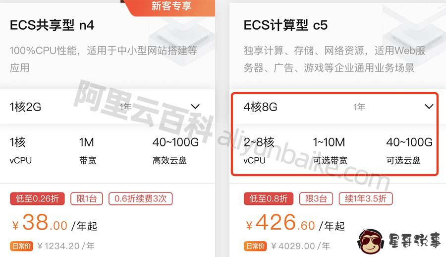 阿里云 4 核 8G 服务器优惠价格