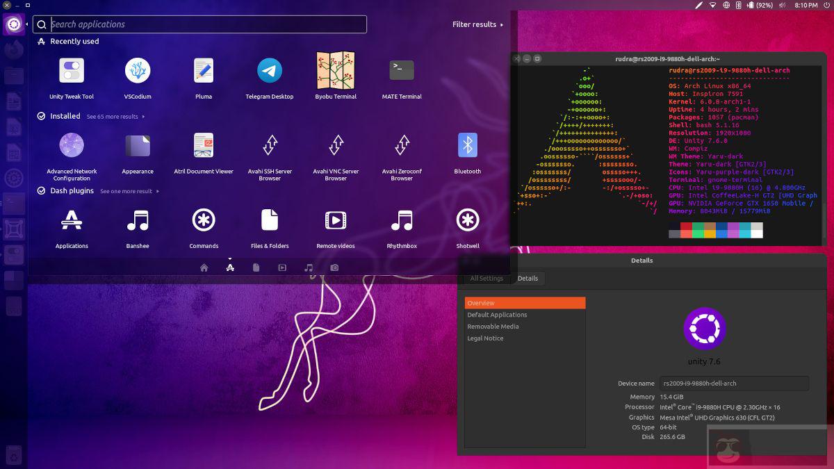 如何在 Arch Linux 上安装 Unity 7.6 桌面？