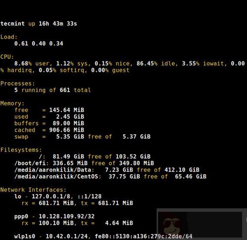 通过 SSH 监控远程主机的交互式工具 -rtop