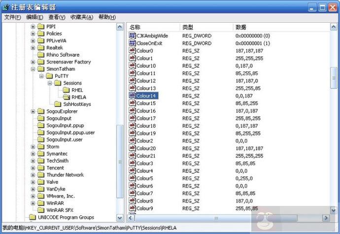 在 putty 中修改文字的颜色 在 putty 中修改文字的颜色