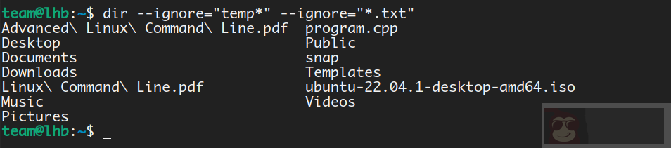 Linux 之 dir 命令