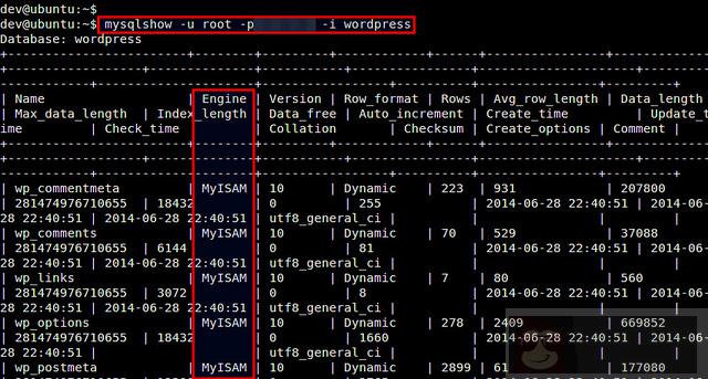 Linux 上检查 MySQL 数据表的存储引擎类型三板斧 Linux 上检查 MySQL 数据表的存储引擎类型三板斧