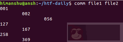 比较两个排序好的文件的方法—— comm