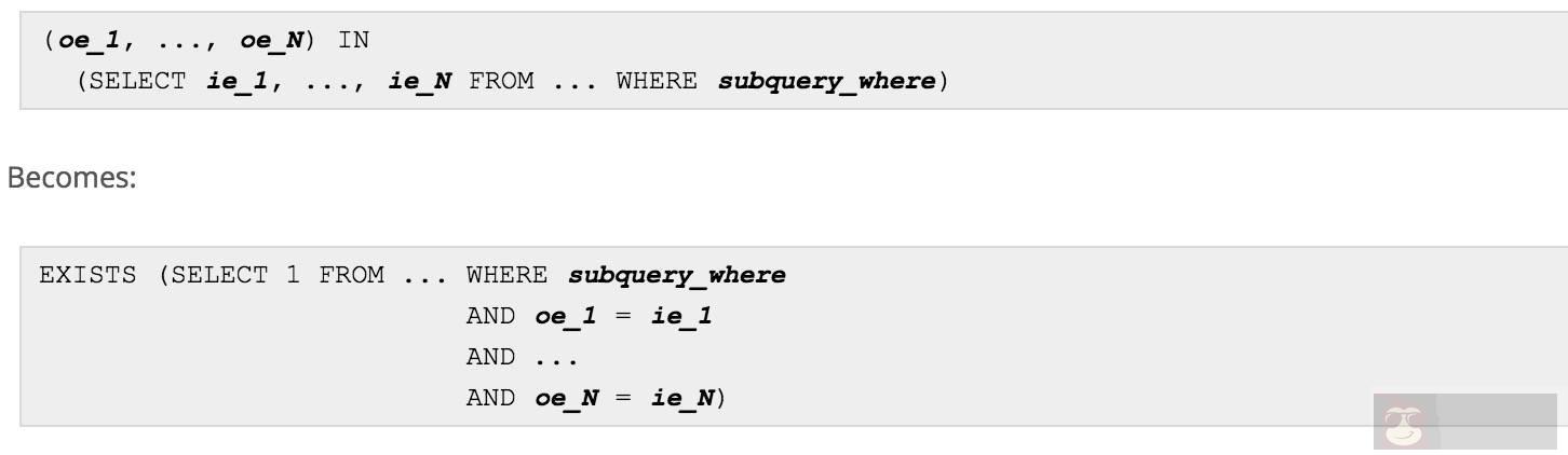 记踩到 MySQL in 子查询的“坑” 记踩到 MySQL in 子查询的“坑”