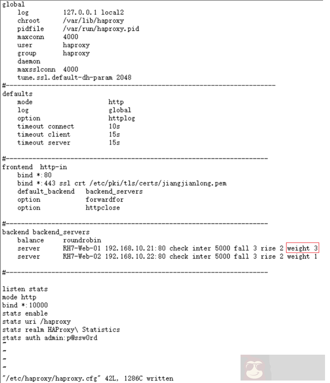 RHEL 7 配置 HAProxy 实现 Web 负载均衡