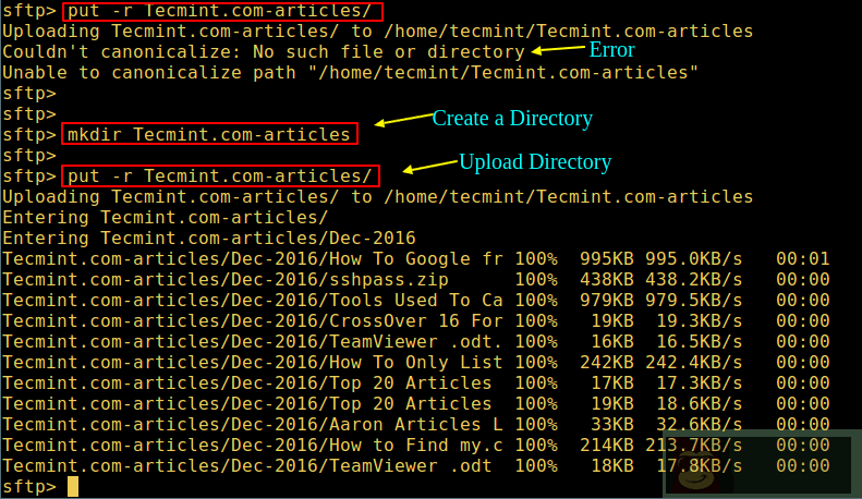 在 Linux 中使用 sFTP 上传或下载文件与文件夹 在 Linux 中使用 sFTP 上传或下载文件与文件夹