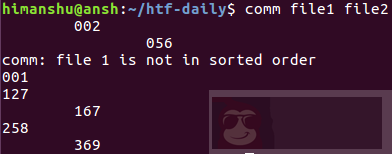 比较两个排序好的文件的方法—— comm