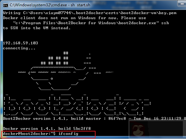 Windows7 上运行 docker 实战