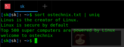 Linux 之 uniq 命令示例