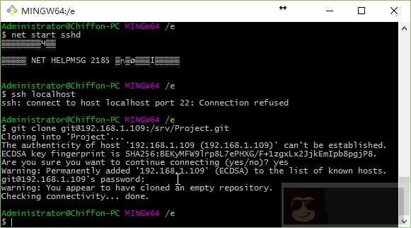Ubuntu16.04 最快捷搭建小型局域网 Git 服务器