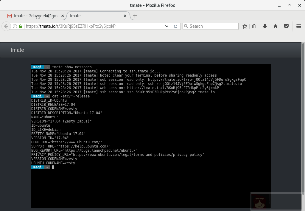 快速终端会话分享工具:tmate 快速终端会话分享工具:tmate