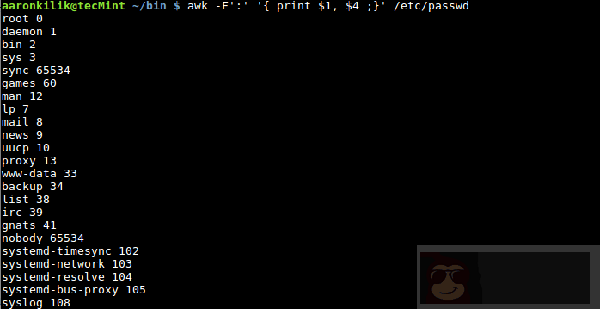 linux 下 awk 内置变量使用介绍