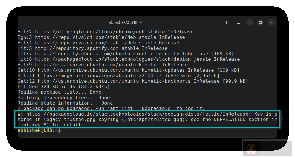 修复 Ubuntu 中的“Key is stored in legacy trusted.gpg keyring”问题 修复 Ubuntu 中的“Key is stored in legacy trusted.gpg keyring”问题