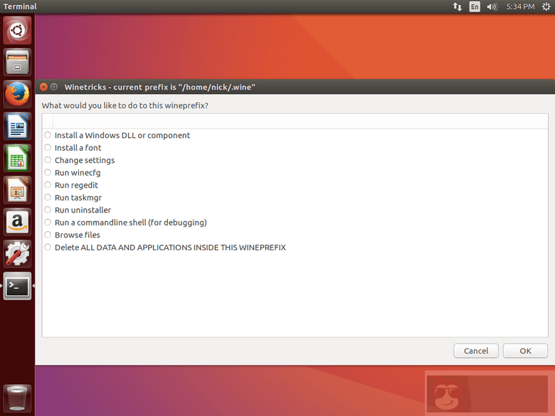 用 Winetricks 配置 WINE