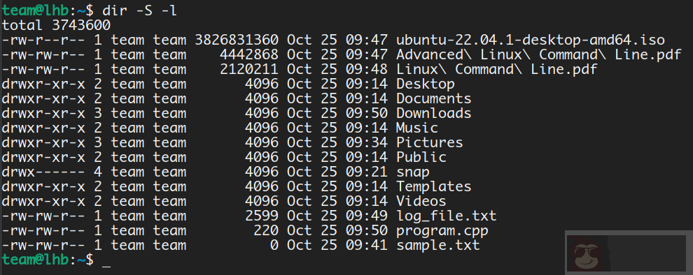 Linux 之 dir 命令