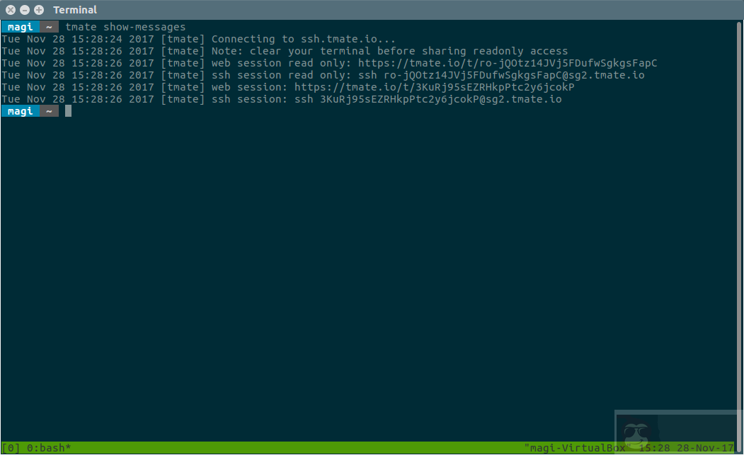 快速终端会话分享工具:tmate 快速终端会话分享工具:tmate