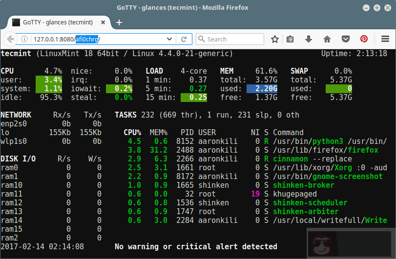 GoTTY：把你的 Linux 终端放到浏览器里面