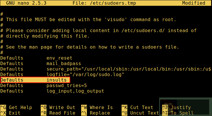 自定义 sudo 在你输入错误的密码时嘲讽信息 自定义 sudo 在你输入错误的密码时嘲讽信息