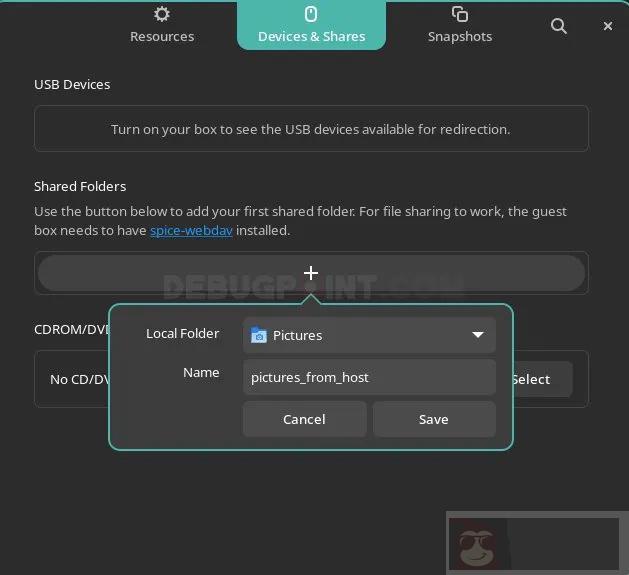 如何在 GNOME Boxes 中的宿主机和客体机之间共享一个文件夹 如何在 GNOME Boxes 中的宿主机和客体机之间共享一个文件夹
