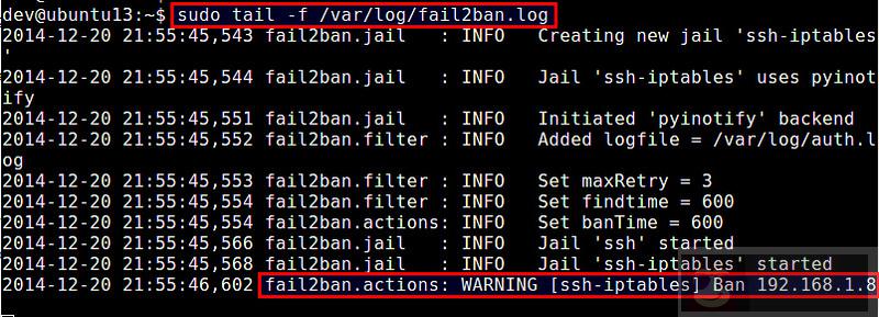 使用 fail2ban 防御 SSH 服务器的暴力破解