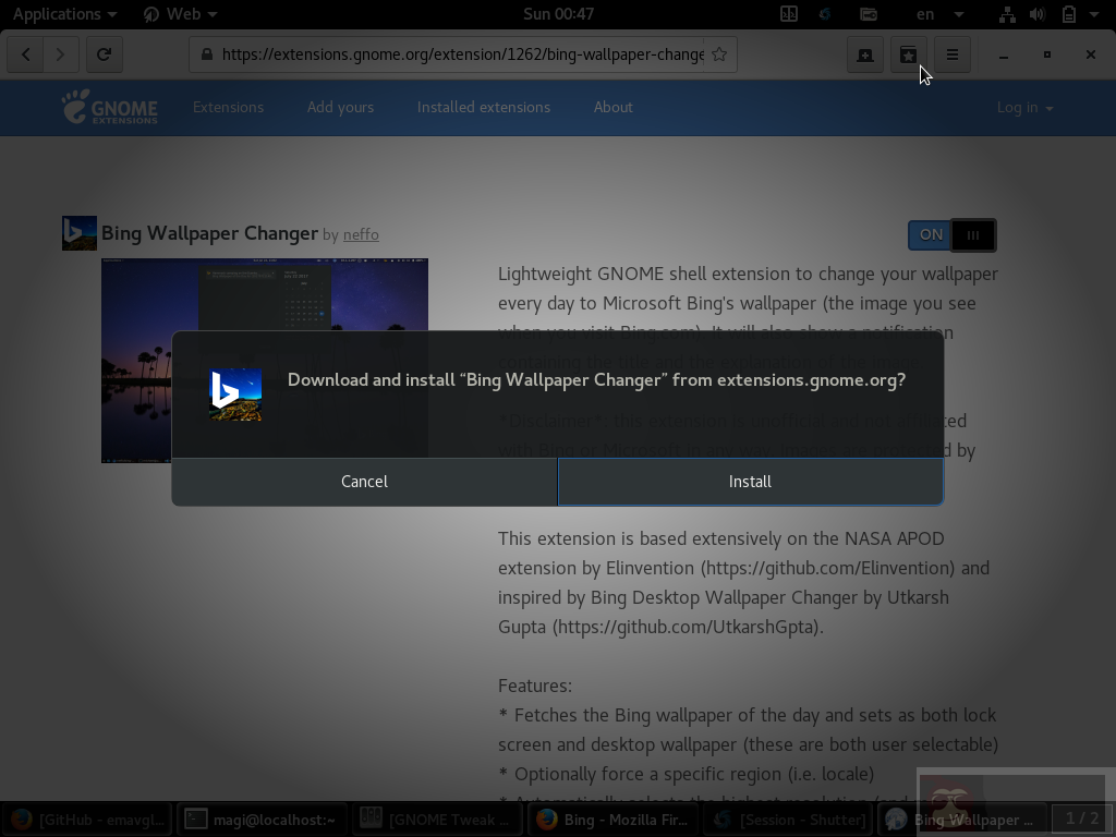 在 Ubuntu 中安装必应墙纸更换器
