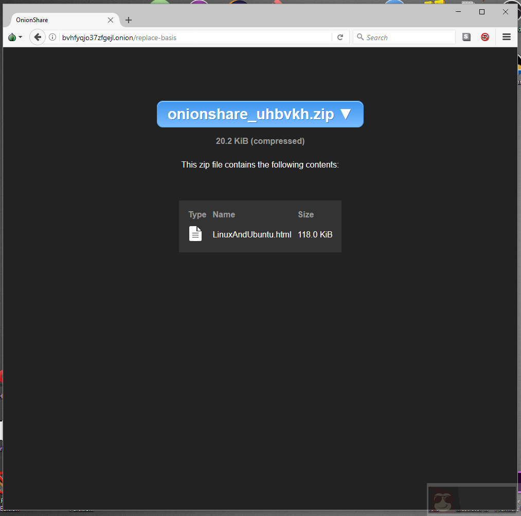 利用 Onionshare 共享匿名文件 利用 Onionshare 共享匿名文件