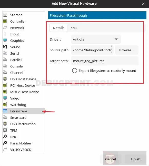 使用 virt-manager 在主机和客户机之间共享文件夹