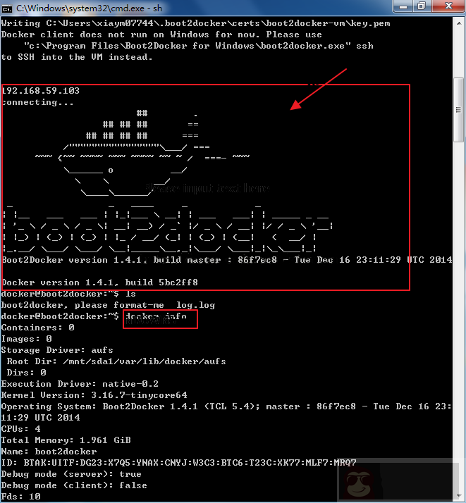 Windows7 上运行 docker 实战