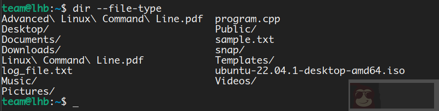 Linux 之 dir 命令