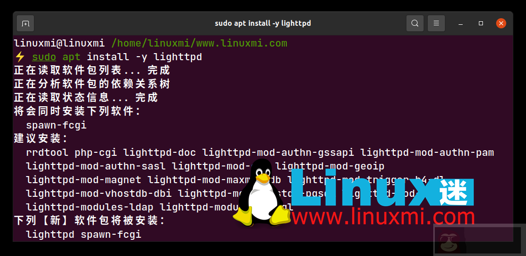 Ubuntu 安装 Lighttpd、PHP 和 MariaDB Ubuntu 安装 Lighttpd、PHP 和 MariaDB