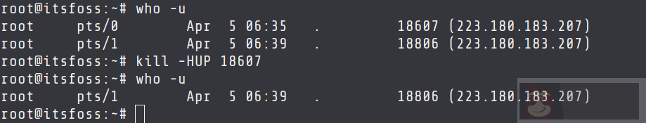 在 Linux 中如何注销其他 SSH 用户