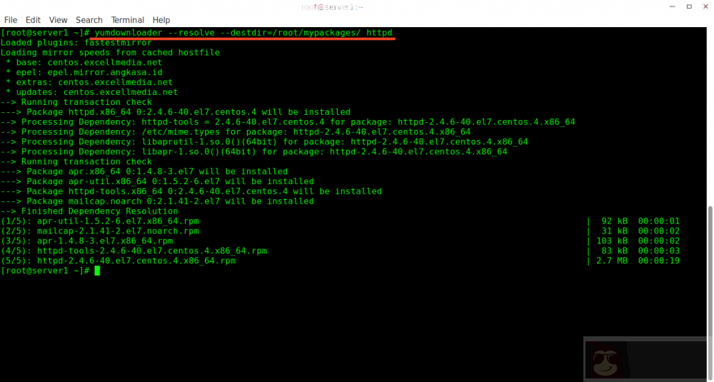 怎样在 CentOS 里下载 RPM 包及其所有依赖包