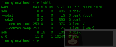 使用 lsblk 命令列出系统中的块设备