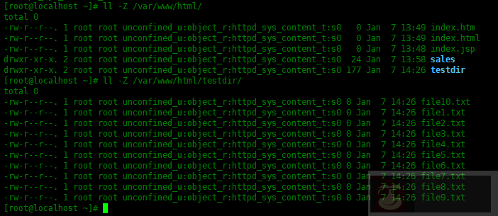 restorecon 命令使用实例