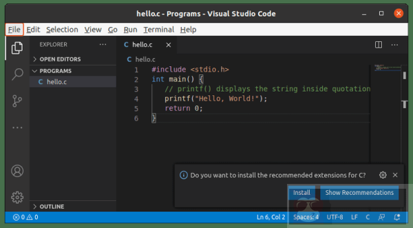 如何在 Ubuntu/Debian Linux 编写 C 程序 如何在 Ubuntu/Debian Linux 编写 C 程序