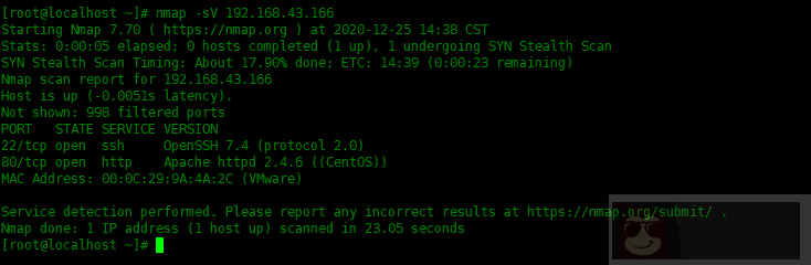 nmap 命令常用实例 nmap 命令常用实例