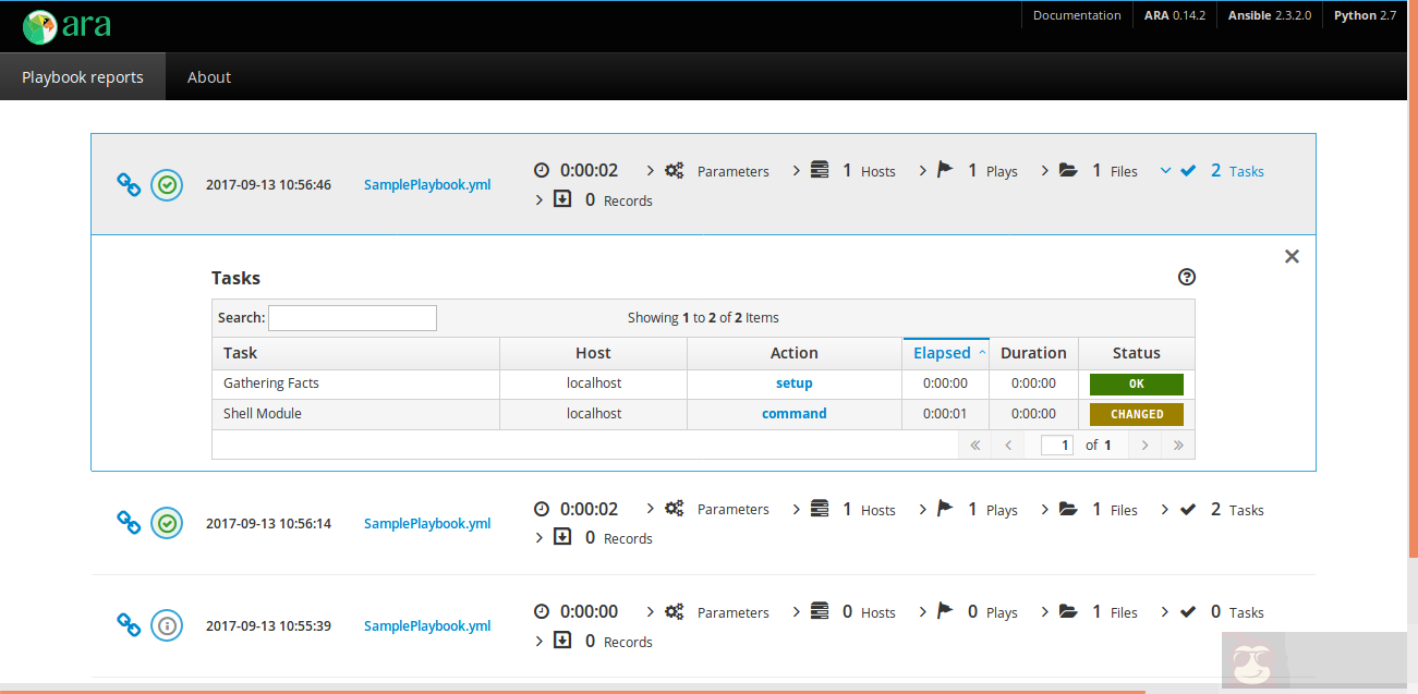 Ansible 运行分析工具 ARA