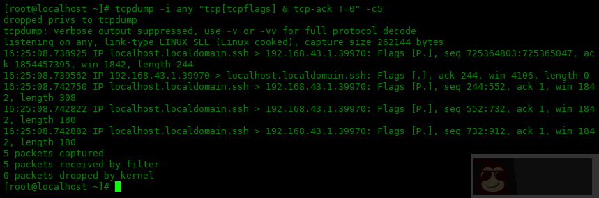 tcpdump 命令的常用选项:三 tcpdump 命令的常用选项:三