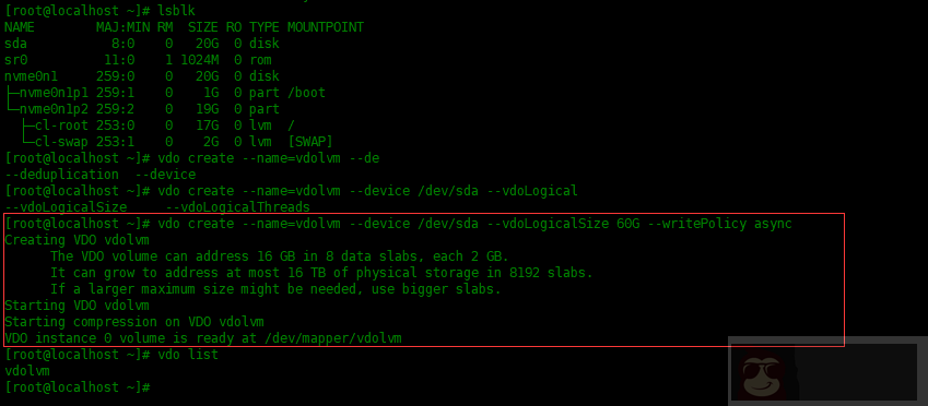 Centos8 中安装并配置 VDO 来优化存储空间