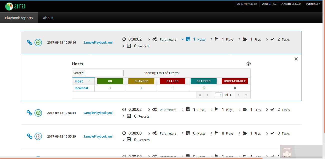 Ansible 运行分析工具 ARA