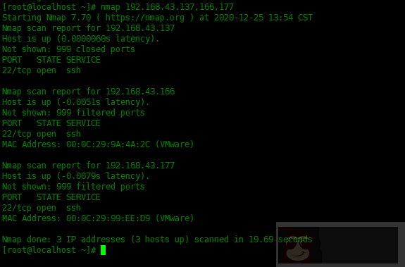 nmap 命令常用实例 nmap 命令常用实例