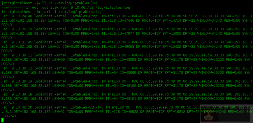 iptables 防火墙如何记录日志