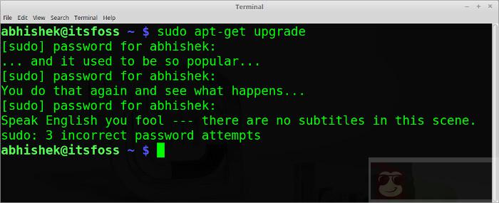 输错密码?这个 sudo 会“嘲讽”你 输错密码?这个 sudo 会“嘲讽”你