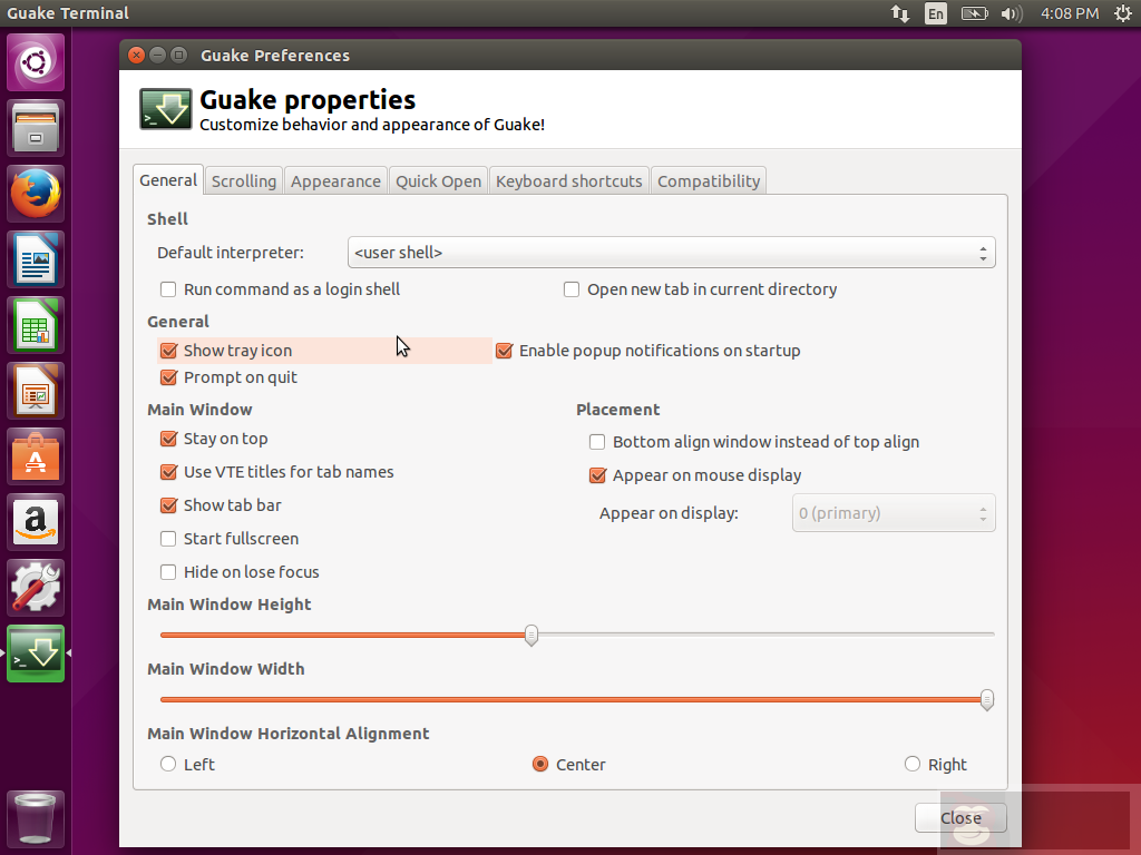 Gnome 桌面的下拉式终端：Guake