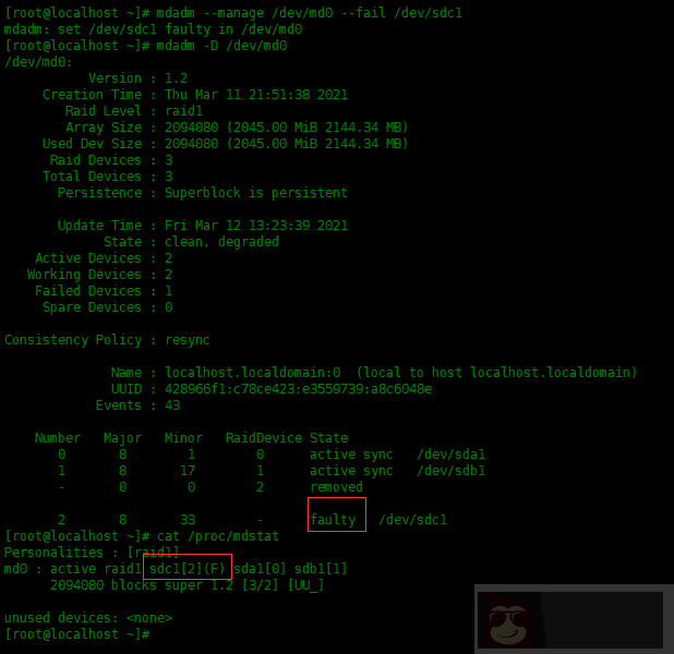 Centos8 中配置 RAID1 磁盘阵列