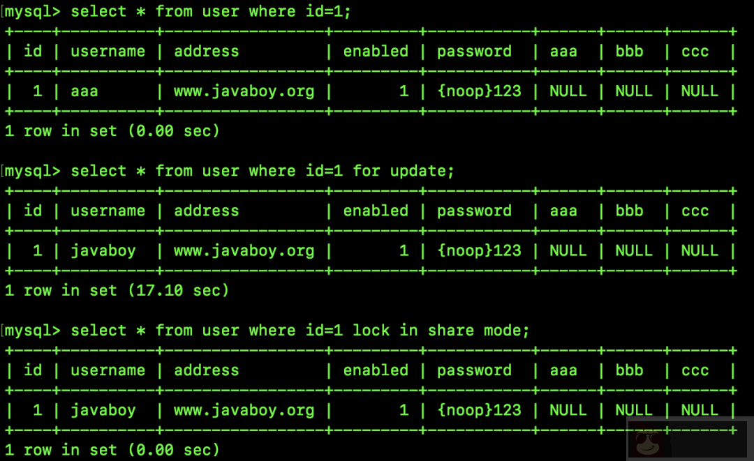 Mysql 中 S 锁和 X 锁的区别