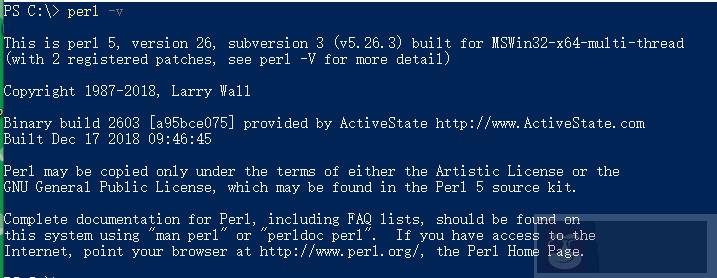 Windows10 下如何安装配置 perl 环境