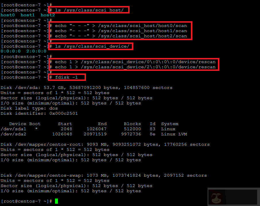 如何在 CentOS 7 中添加新磁盘而不用重启系统
