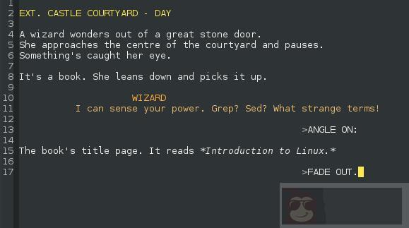 如何在 Linux 上用 Markdown 编写电影剧本