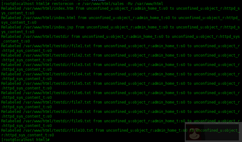 restorecon 命令使用实例